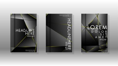 Fantezi çokgen kapak desen arka plan tasarımı. sarı üçgen çizgi