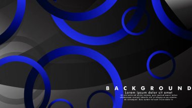 Parlak fantezi mavi siyah daireler ile soyut metal vektör arka plan