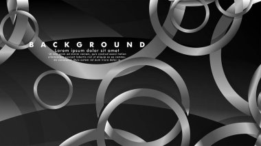 Lüks parlak gri daireler ile soyut metal vektör arka plan