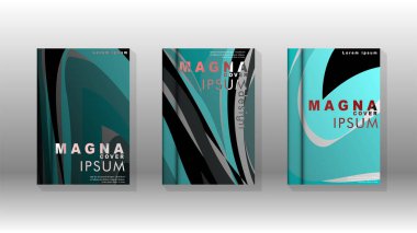 Dalga elemanları ile soyut kapak. kitap tasarım konsepti. Fütüristik iş düzeni. Dijital poster şablonu. Tasarım Vektörü - eps10