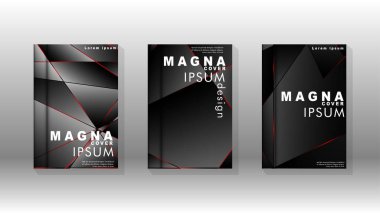 Kapak tasarım deseninin arka planı. Kırmızı üçgen çizgisi. Vektör ön sayfa yazı tipi