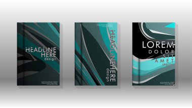 Dalga elemanları ile soyut kapak. kitap tasarım konsepti. Fütüristik iş düzeni. Dijital poster şablonu. Tasarım Vektörü - eps10