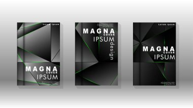 Arka plan kapağı tasarımı lüks çokgen desenler.yeşil üçgen çizgi