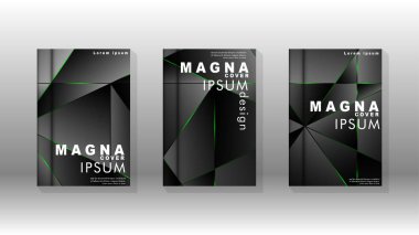 Arka plan kapağı tasarımı lüks çokgen desenler.yeşil üçgen çizgi