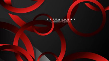 Lüks parlak kırmızı koyu halkalar ile soyut metal vektör arka plan