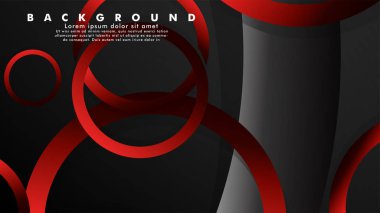 Lüks parlak kırmızı koyu halkalar ile soyut metal vektör arka plan