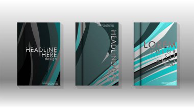 Dalga elemanları ile soyut kapak. kitap tasarım konsepti. Fütüristik iş düzeni. Dijital poster şablonu. Tasarım Vektörü - eps10