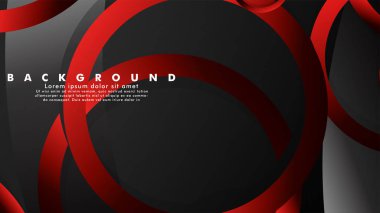 Lüks parlak kırmızı koyu halkalar ile soyut metal vektör arka plan