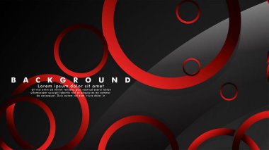 Lüks parlak kırmızı koyu halkalar ile soyut metal vektör arka plan