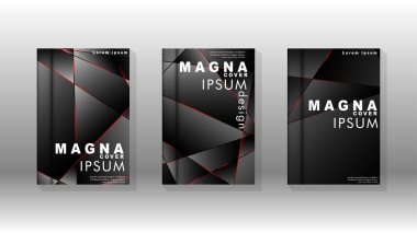 Kapak tasarım deseninin arka planı. Kırmızı üçgen çizgisi. Vektör ön sayfa yazı tipi