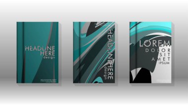 Dalga elemanları ile soyut kapak. kitap tasarım konsepti. Fütüristik iş düzeni. Dijital poster şablonu. Tasarım Vektörü - eps10