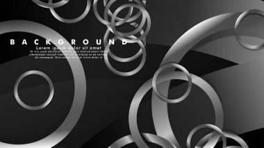 Lüks parlak gri daireler ile soyut metal vektör arka plan