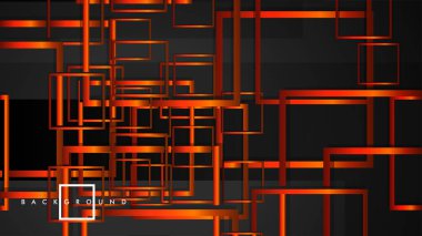 Vektör Modern Soyut Kareler Arka Planlar . siyah turuncu degrade ile. eps 10 şablonu