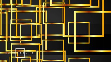 Vektör Modern Soyut Kareler Arka Planlar . siyah ve altın renk degradesi ile. eps 10 şablonu