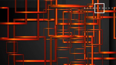 Vektör Modern Soyut Kareler Arka Planlar . siyah turuncu degrade ile. eps 10 şablonu