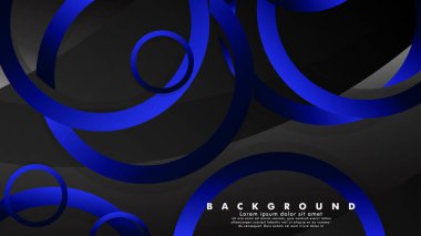 Parlak fantezi mavi siyah daireler ile soyut metal vektör arka plan