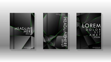 Arka plan kapağı tasarımı lüks çokgen desenler.yeşil üçgen çizgi