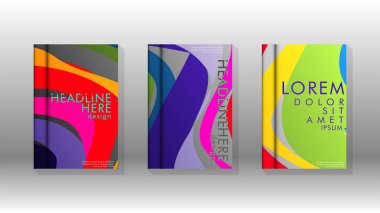 Dalga elemanları ile soyut kapak. kitap tasarım konsepti. Fütüristik iş düzeni. Dijital poster şablonu. Tasarım Vektörü - eps10