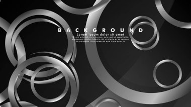 Lüks parlak gri daireler ile soyut metal vektör arka plan