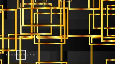 Vektör Modern Soyut Kareler Arka Planlar . siyah ve altın renk degradesi ile. eps 10 şablonu