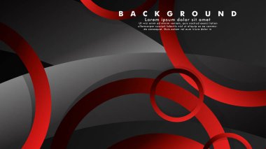 Lüks parlak kırmızı koyu halkalar ile soyut metal vektör arka plan