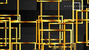 Vektör Modern Soyut Kareler Arka Planlar . siyah ve altın renk degradesi ile. eps 10 şablonu