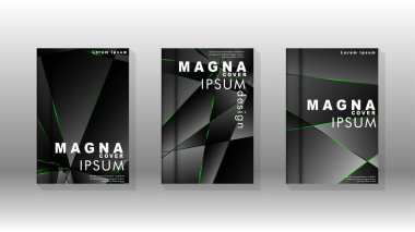 Arka plan kapağı tasarımı lüks çokgen desenler.yeşil üçgen çizgi