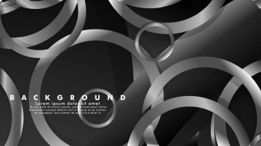 Lüks parlak gri daireler ile soyut metal vektör arka plan