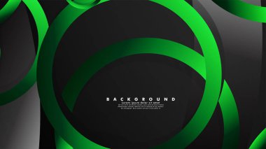 Parlak fantezi yeşil siyah daireler ile soyut metal vektör arka plan