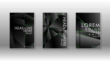 Arka plan kapağı tasarımı lüks çokgen desenler.yeşil üçgen çizgi