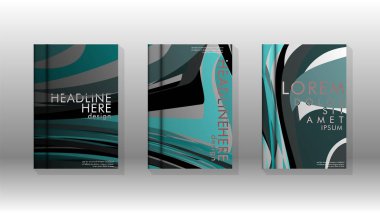 Dalga elemanları ile soyut kapak. kitap tasarım konsepti. Fütüristik iş düzeni. Dijital poster şablonu. Tasarım Vektörü - eps10