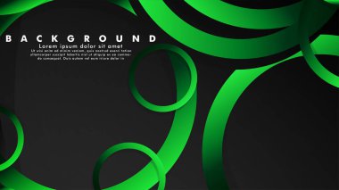 Parlak fantezi yeşil siyah daireler ile soyut metal vektör arka plan