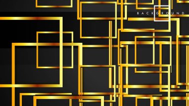 Vektör Modern Soyut Kareler Arka Planlar . siyah ve altın renk degradesi ile. eps 10 şablonu