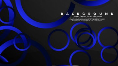 Parlak fantezi mavi siyah daireler ile soyut metal vektör arka plan