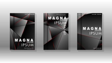 Kapak tasarım deseninin arka planı. Kırmızı üçgen çizgisi. Vektör ön sayfa yazı tipi