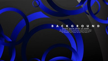 Parlak fantezi mavi siyah daireler ile soyut metal vektör arka plan