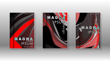 Dalga elemanları ile soyut kapak. kitap tasarım konsepti. Fütüristik iş düzeni.