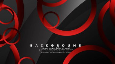 Lüks parlak kırmızı koyu halkalar ile soyut metal vektör arka plan