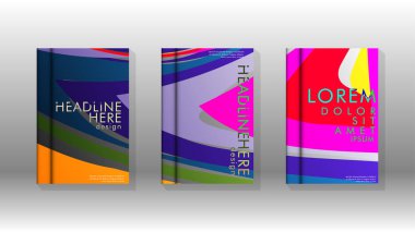 Dalga elemanları ile soyut kapak. kitap tasarım konsepti. Fütüristik iş düzeni. Dijital poster şablonu. Tasarım Vektörü - eps10