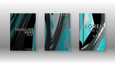 Dalga elemanları ile soyut kapak. kitap tasarım konsepti. Fütüristik iş düzeni. Dijital poster şablonu. Tasarım Vektörü - eps10