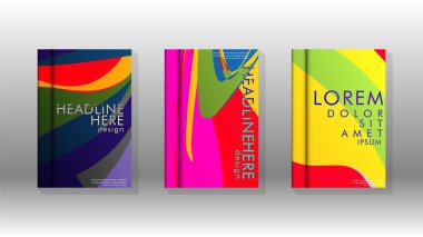 Dalga elemanları ile soyut kapak. kitap tasarım konsepti. Fütüristik iş düzeni. Dijital poster şablonu. Tasarım Vektörü - eps10