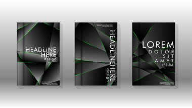 Arka plan kapağı tasarımı lüks çokgen desenler.yeşil üçgen çizgi