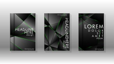 Arka plan kapağı tasarımı lüks çokgen desenler.yeşil üçgen çizgi