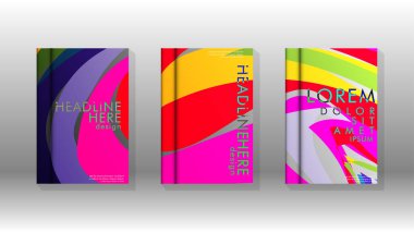 Dalga elemanları ile soyut kapak. kitap tasarım konsepti. Fütüristik iş düzeni. Dijital poster şablonu. Tasarım Vektörü - eps10