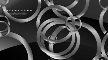 Lüks parlak gri daireler ile soyut metal vektör arka plan