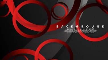 Lüks parlak kırmızı koyu halkalar ile soyut metal vektör arka plan