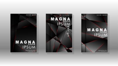 Kapak tasarım deseninin arka planı. Kırmızı üçgen çizgisi. Vektör ön sayfa yazı tipi