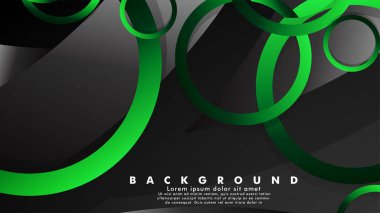 Parlak fantezi yeşil siyah daireler ile soyut metal vektör arka plan
