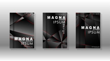 Kapak tasarım deseninin arka planı. Kırmızı üçgen çizgisi. Vektör ön sayfa yazı tipi