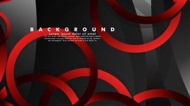 Lüks parlak kırmızı koyu halkalar ile soyut metal vektör arka plan
